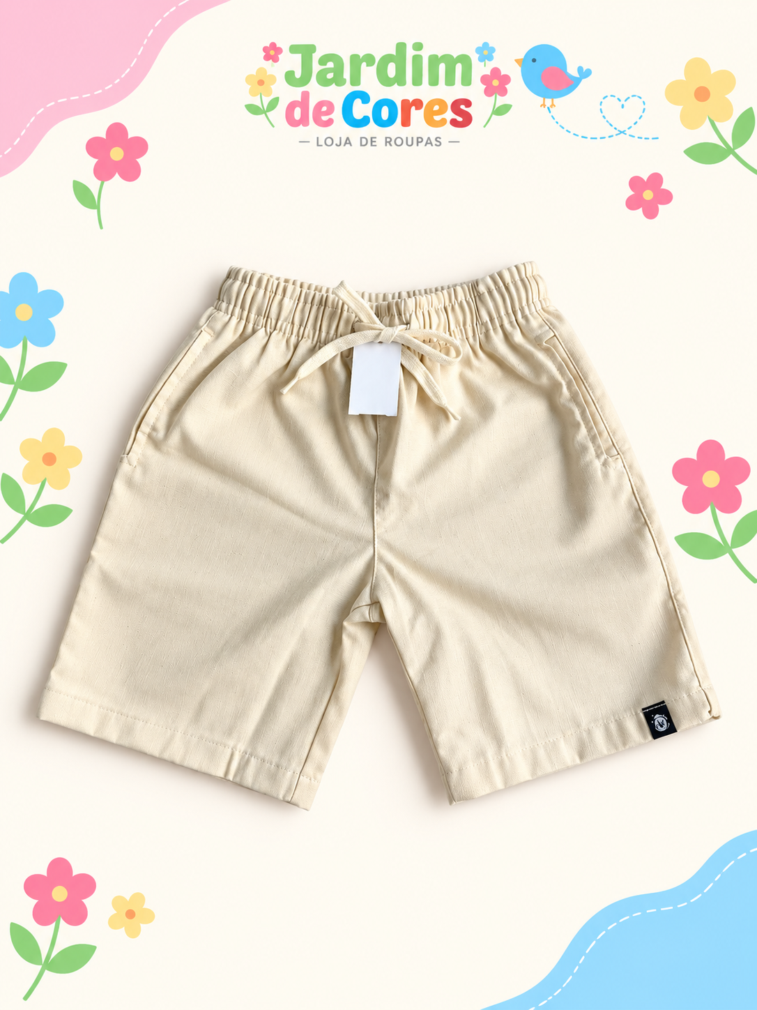 Short Masculino Linho Premium — Off White