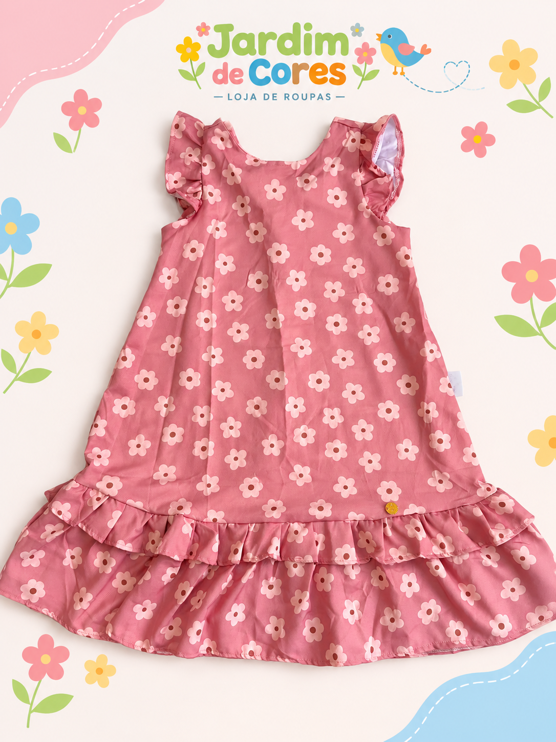 Vestido Luiza — Salmon Flower