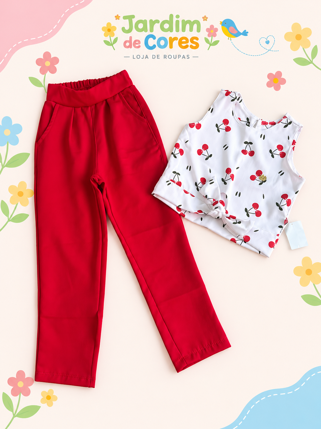Conjunto Calça Melissa — Cereja White